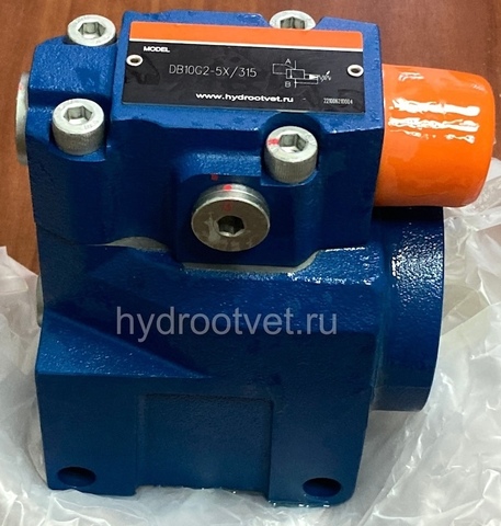 Фото DB10G2-5X/50 - Предохранительный клапан Ду10 с давлением настройки до 50 бар, управление - X и Y - внутренние