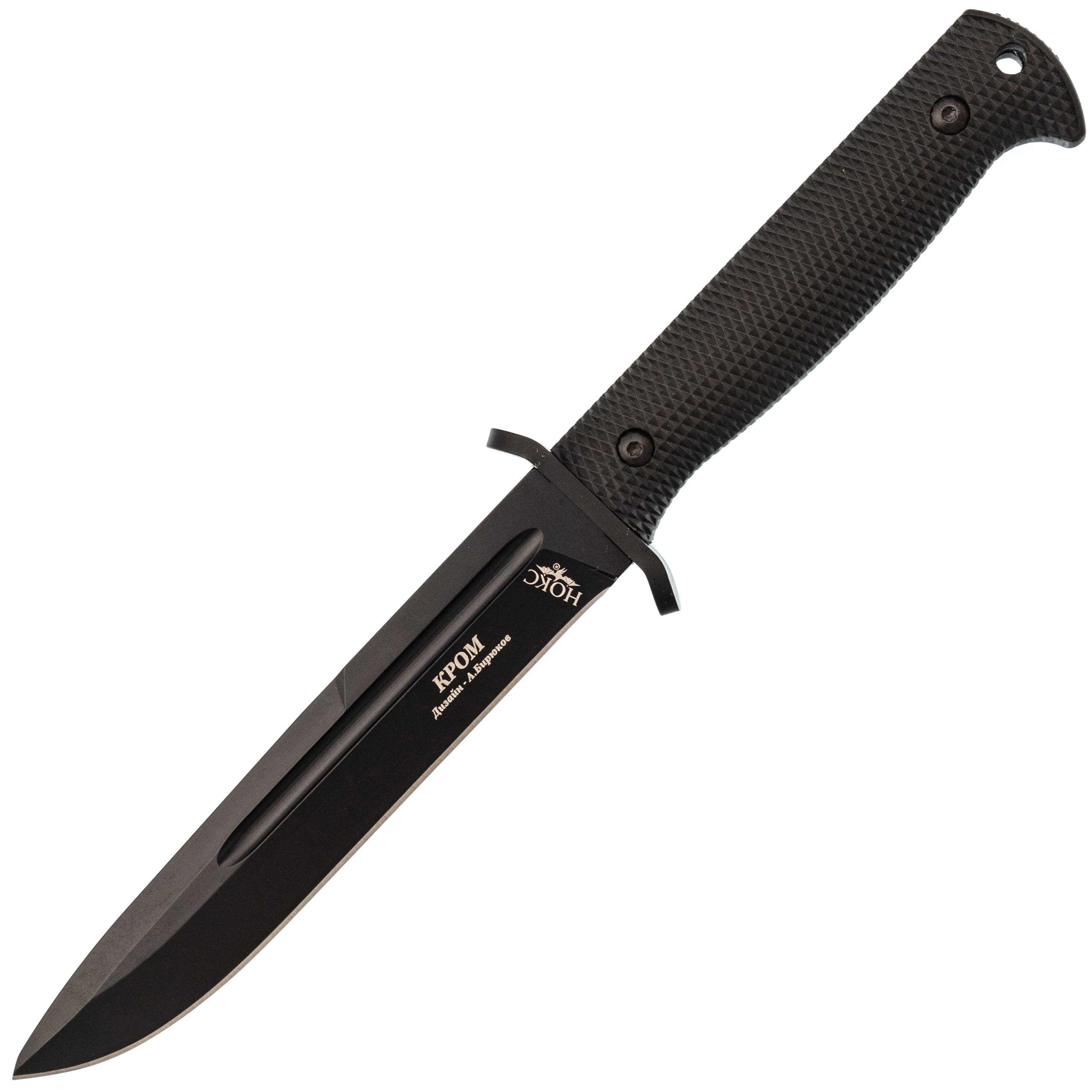 Тактический нож НОКС Кром Black, сталь AUS-8, рукоять резинопластик