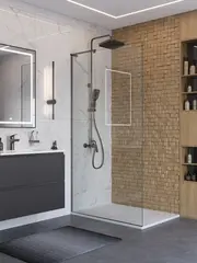 BelBagno UNO-L-1-TB-110-C-GM Душевая перегородка универсальная с односторонним входом, стекло прозрачное, профиль Оружейная сталь, 1100x2000 мм фото