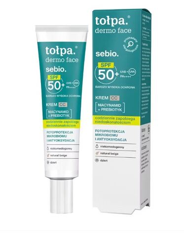 Tołpa DERMO FACE SEBIO Солнцезащитный CC-крем для проблемной кожи SPF 50+, 40мл