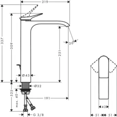 Смеситель для раковины 250, с донным клапаном, белый Hansgrohe Vivenis 75040700