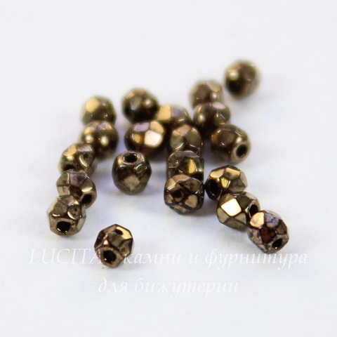 Бусина 2Tiny Шарик с огранкой, 2 мм, бронзовая, 2 шт