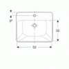 Geberit VariForm 500.681.01.1 Раковина полувстраиваемая в столешницу квадратной формы, 55х45 см, с отв. под смеситель, с отв. перелива