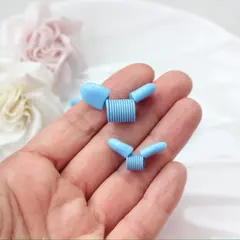 Пружина-стоппер 22 мм (Bead Stopper), цвет голубой, 2 штуки, И047