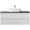 BelBagno KRAFT-1200-2C-SO-BO База под раковину подвесная с фрезерованными ручками по всей длине фасада с двумя выкатн. ящ., Bianco Opaco,1200x455x500