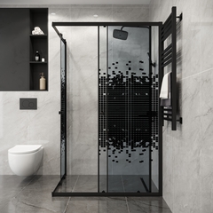 Душевое ограждение Niagara Eco NG-1012-14QBLACK (120х80х190) прямоугольник,раздвижное,черный,стекло мозаика,1 место