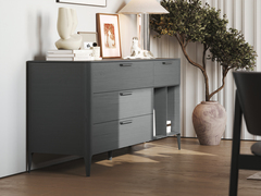 Тумба Type oak 4 ящика 2 полки ширина 180 см (темно-серый)