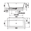 Gessi Rettangolo 37592#800 Ванна отдельностоящая/встраиваемая 180х95см, цвет: матовый белый/RAL