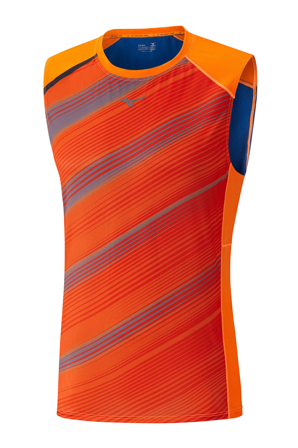 Беговая майка мужская Mizuno Premium Aero Sleeveless оранжевая-синяя