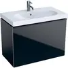 Geberit Acanto 500.615.16.1 Тумба под раковину, 74x53.5x41.6см, черный / лакированный матовый, черный / глянцевое стекло