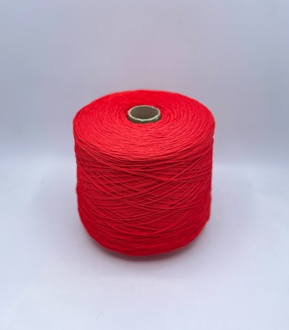 Бобинная пряжа (пр.Италия), art.Cotone, 350м/100 гр. 100%Хлопок, цвет-Ярко-красный , арт.34874