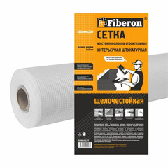 SMF052T Сетка интерьерная штукатурная, стекловолокно, 1*20 м, ячейка 5*5, белая, Fiberon (65 г/м2)