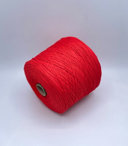 Бобинная пряжа (пр.Италия), art.Cotone, 350м/100 гр. 100%Хлопок, цвет-Ярко-красный , арт.34874