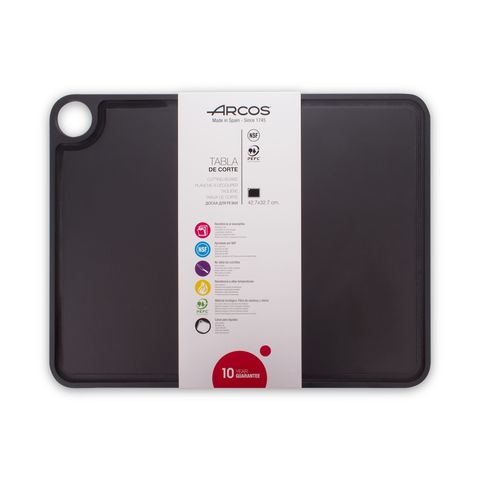 Доска разделочная с желобом, цвет черный, 45х33 см ARCOS Accessories арт. 692310