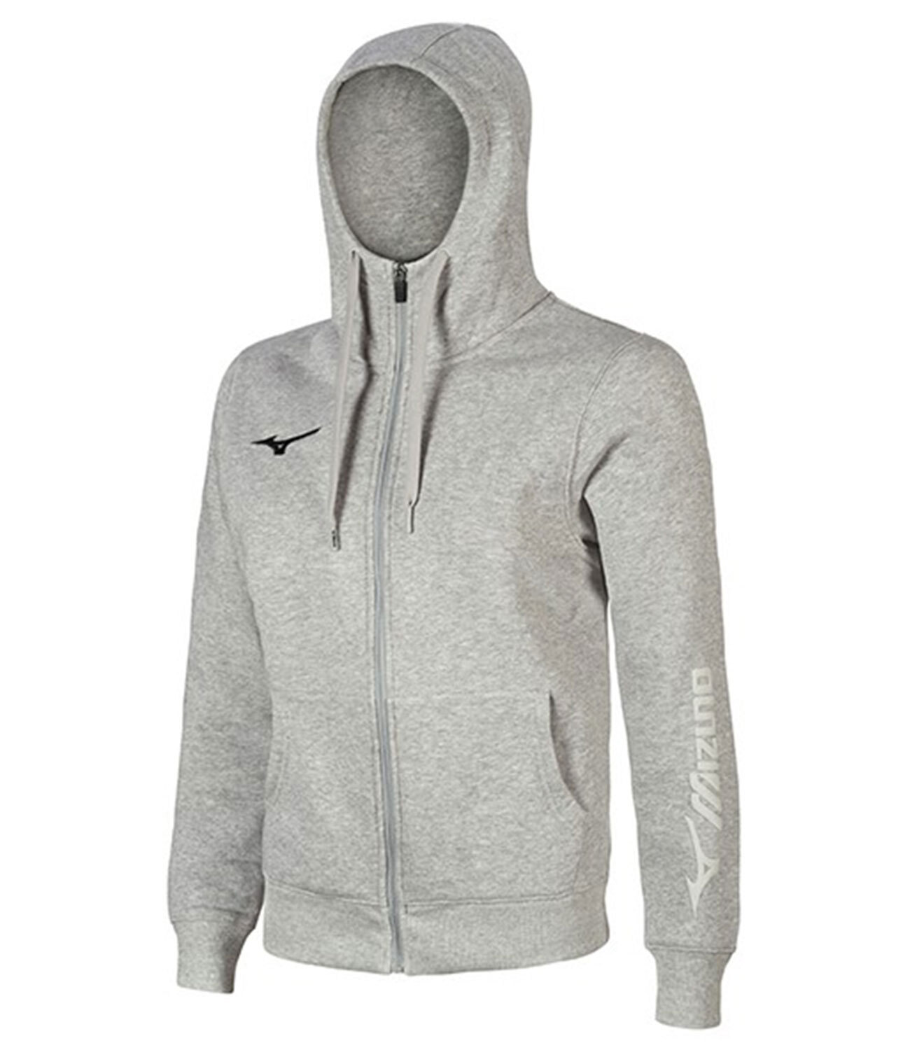 Женская толстовка с капюшоном Mizuno Sweat Fz Hoodie серая