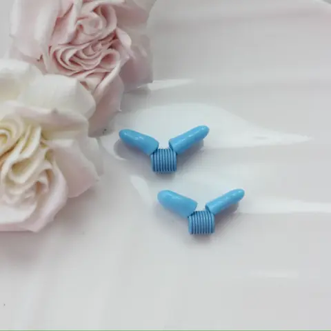 Пружина-стоппер 22 мм (Bead Stopper), цвет голубой, 2 штуки, И047