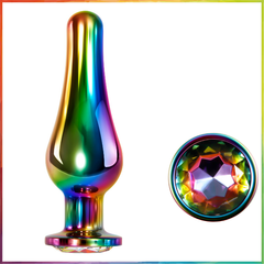 Evolved RAINBOW METAL PLUG LARGE Радужная анальная пробка