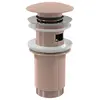 Alcaplast A392-RG-B Донный клапан сифона для умывальника CLICK/CLACK 5/4", цельнометаллический с переливом и большой заглушкой, RED GOLD-мат