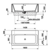 Gessi Rettangolo 37594#521 Ванна отдельностоящая 180х100см, цвет: матовый белый