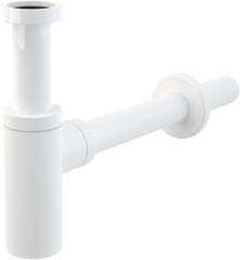 Alcaplast A400B Сифон для умывальника DN32 DESIGN цельнометаллический, круглый, белый фото