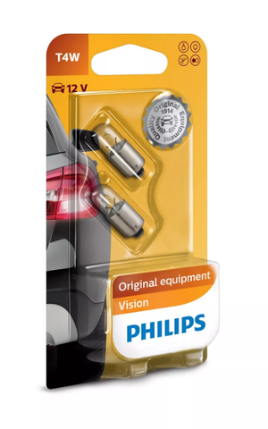 12929B2 Лампа накаливания T4W Philips Standard Vision - (блистер 2шт.)