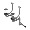Omoikiri WK-2C-GM 4956498 Арматура для двухчашевых моек с прямоугольными переливами и декоративными элементами для корзины, вороненая сталь