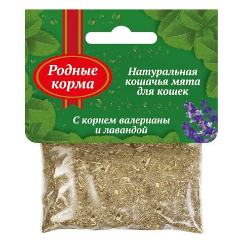 Родные корма для кошек кошачья мята с корнем валерианы и лавандой 15 г