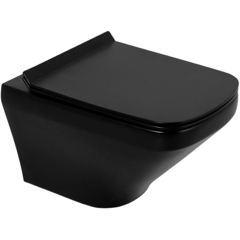BelBagno BB3201CHR-MB/BB3201SC-MB Унитаз подвесной безободковый, цвет: чёрный фото