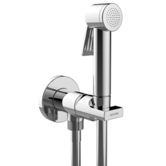 Bossini Paloma Apice E34002B.030 Гигиенич комплект c монокомандным смесителем: лейка, держатель,  шланг армированный нейлон 125 см, цвет: хром (ЦЕНА со склада!) фото