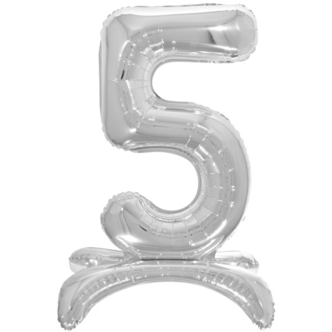5 Цифры на подставке на пол, Серебро, 81 см