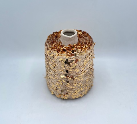 Pinori Filati (пр.Италия),art-Paiettona 350м/100гр. 100% Вискоза+пайетка капля,цвет-Золото, арт.32161