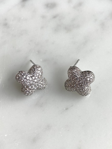 Серьги Лорея, серебряный цвет