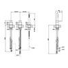Gessi 316 54043#239 Смеситель для ванны на 3 отверстия наполнение через слив-перелив с переключателем, убирающаяся душевая лейка, цвет: steel brushed