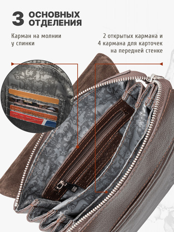 Кожаная мужская сумка-планшет коричневого цвета
