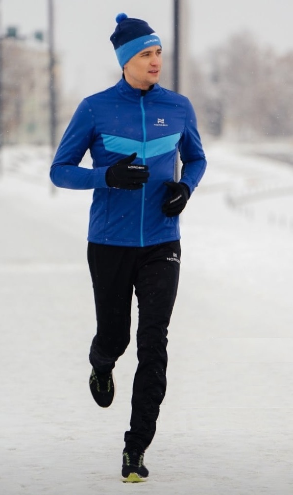 Детская утепленная разминочная куртка Nordski Jr Base true blue-blue - 8