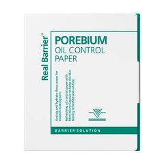 Real Barrier Porebium Oil Control Paper, Матирующие салфетки от жирного блеска с мятой, 70 шт