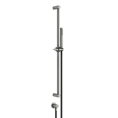 Gessi 316 54045#239 Штанга в комплекте с душевой лейкой с легкой очисткой, шланг 1,50 м, вывод воды из стены, цвет: steel brushed фото