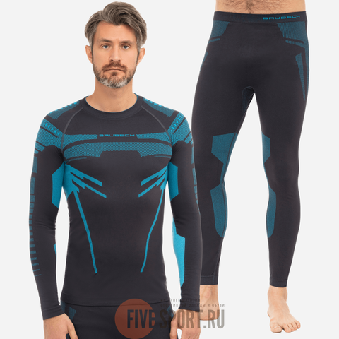 Мужской комплект термобелья Brubeck Dry graphite-blue