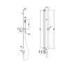 Gessi 316 54045#239 Штанга в комплекте с душевой лейкой с легкой очисткой, шланг 1,50 м, вывод воды из стены, цвет: steel brushed