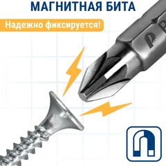 Бита отверточная ПРАКТИКА Профи PZ-2 х 25мм ( 2 шт), (035-615)