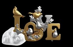 Силиконовый молд № 489 LOVE ( с птицами)
