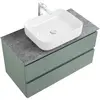 BelBagno KRAFT-800-2C-SO-VO База под раковину подвесная с фрезерованными ручками по всей длине фасада с двумя выкатн. ящ., Еловый Мат., 800x455x500