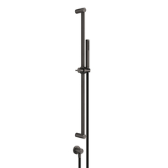 Gessi 316 54045#707 Штанга в комплекте с душевой лейкой с легкой очисткой, шланг 1,50 м, вывод воды из стены, цвет: brushed black metal pvd фото