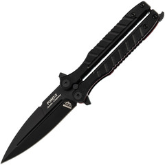 Фото Нож-бабочка (балисонг) Ромул Black, сталь AUS-8, рукоять G10
