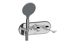 Bossini Apice Z00557.030 Смеситель для ванны встраиваемый, на 2 выхода,с ручным душем и шлангом 1500 мм., внешняя часть, цвет хром (собираем из скл арт!!!) фото