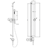 Gessi 316 54045#707 Штанга в комплекте с душевой лейкой с легкой очисткой, шланг 1,50 м, вывод воды из стены, цвет: brushed black metal pvd