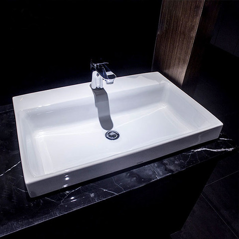 TOTO MH LW1615CB#XW Раковина 500x460x167(70)мм, полувстраиваемая, с 1 отв.под смеситель, с переливом, CeFiONtect, цвет: белый