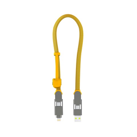 Зарядный кабель 6-в-1 Rolling Square inCharge XL, Summit Yellow (30 см), до 100Вт
