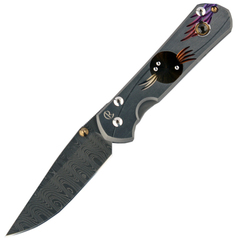 Фото Нож складной Chris Reeve Large Sebenza 21 Unique Graphics Citrine Cabochon, сталь дамаск с рисунком 