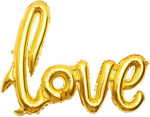 Шар К Надпись, Love, Золото, 41''/104*67 см (под воздух)